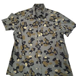 Michael Kors Men's XL Slim Fit Paint Splatter Camouflage Button Down Shirt